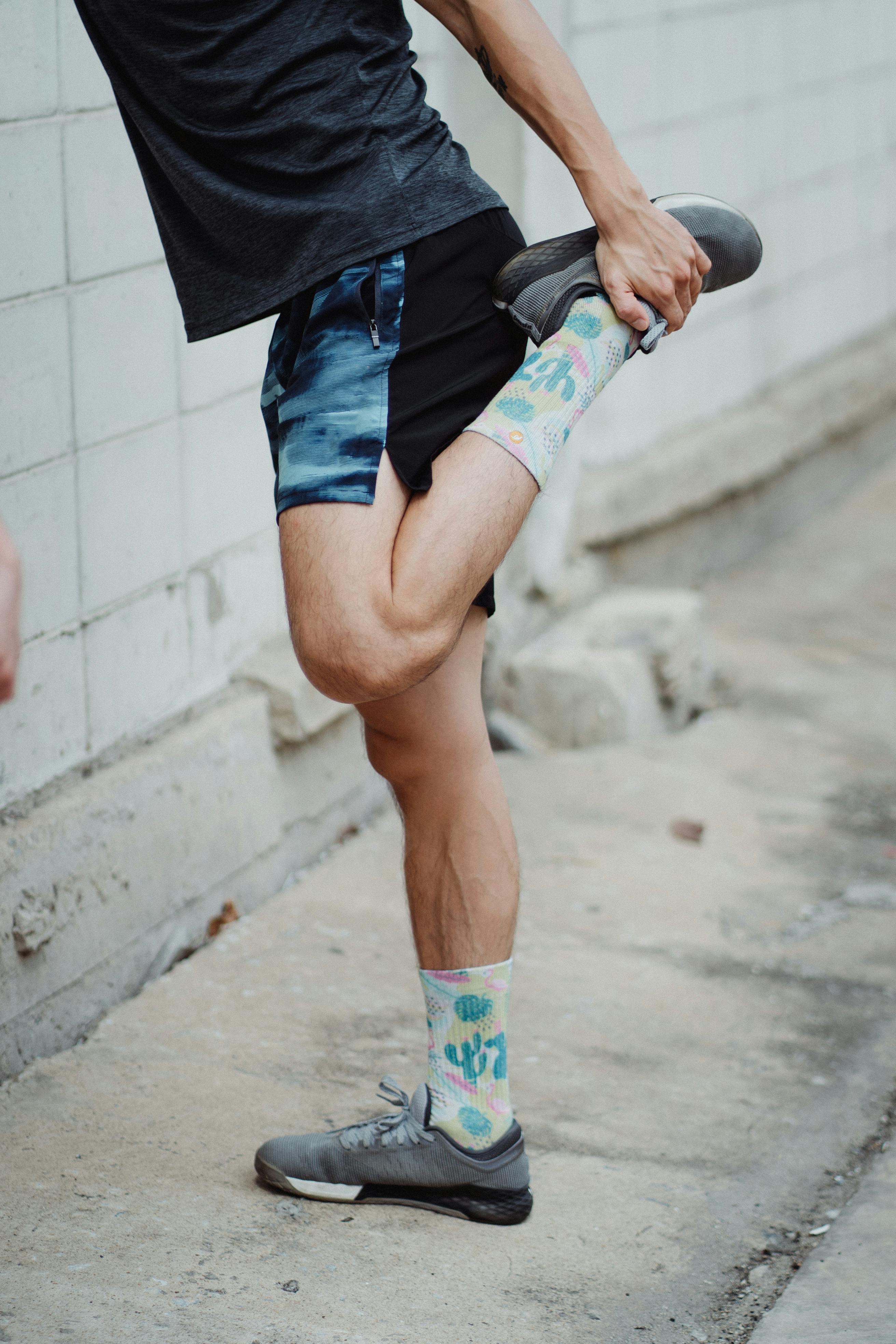 Close up of running socks
