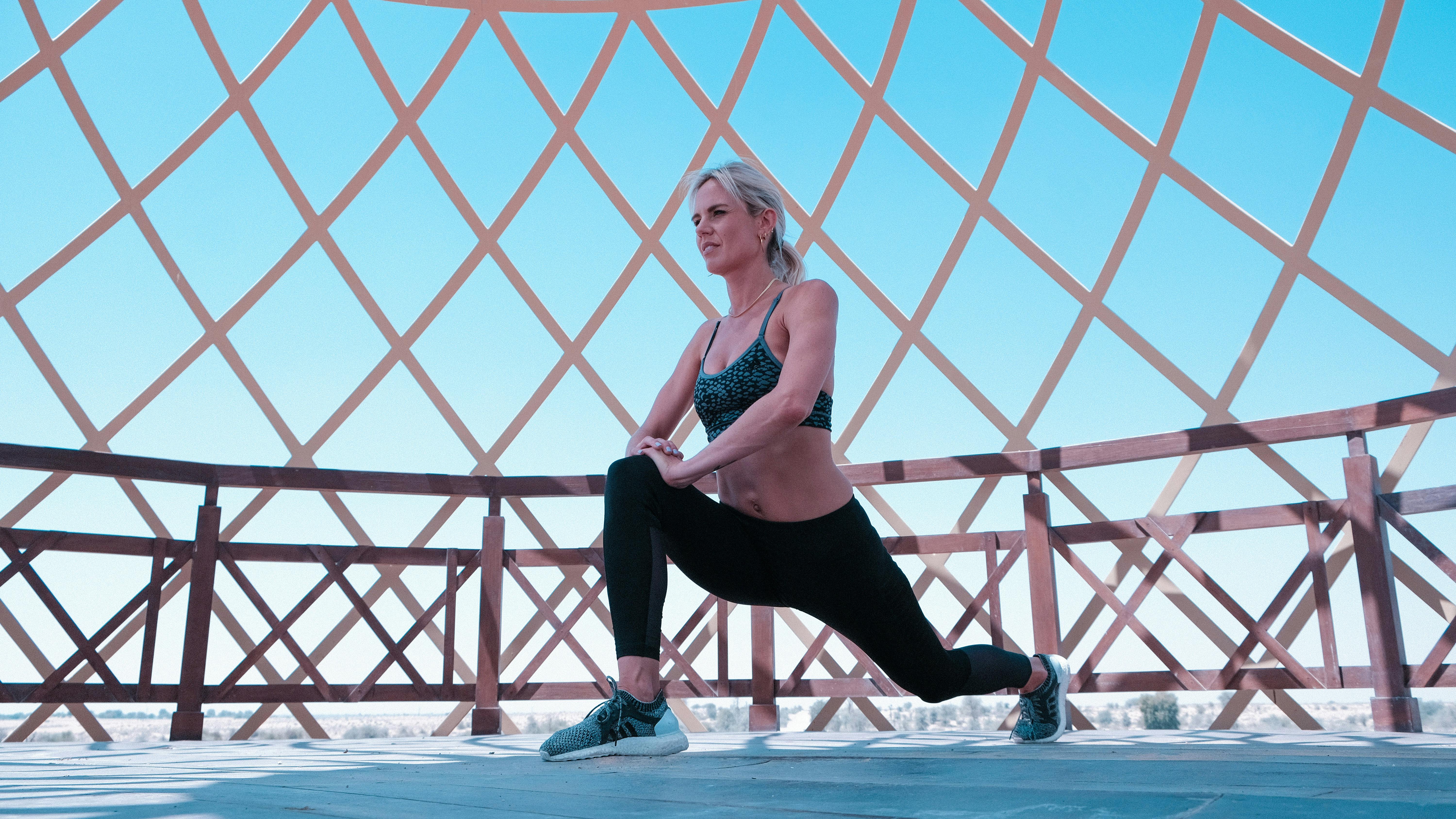 Runner stretching hips